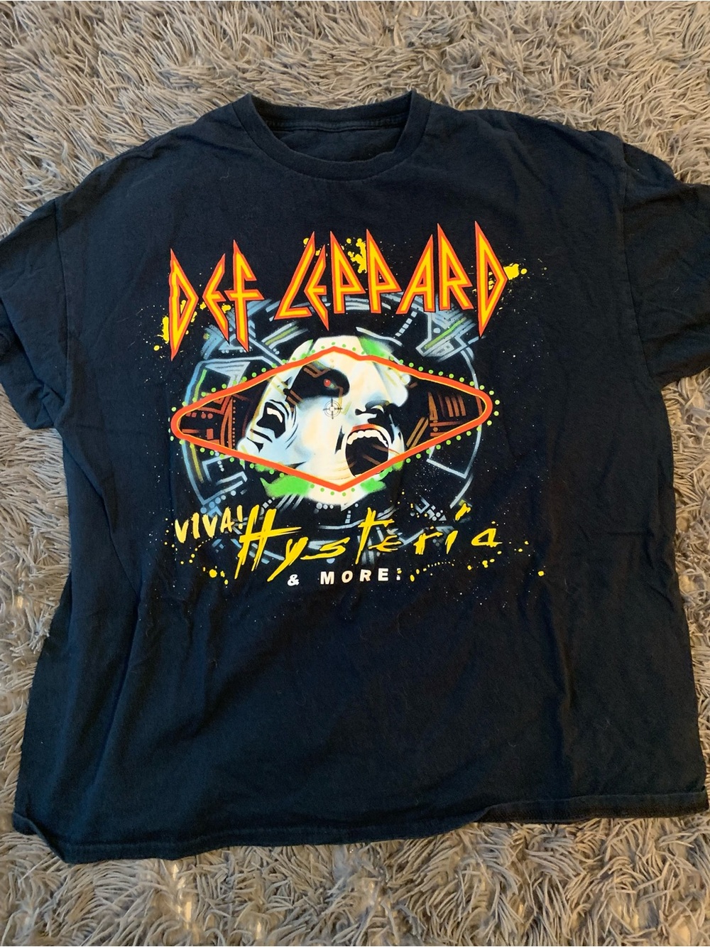 Def Leppard Viva! Hysteria Las Vegas Black Graphic Short Sleeve Tee